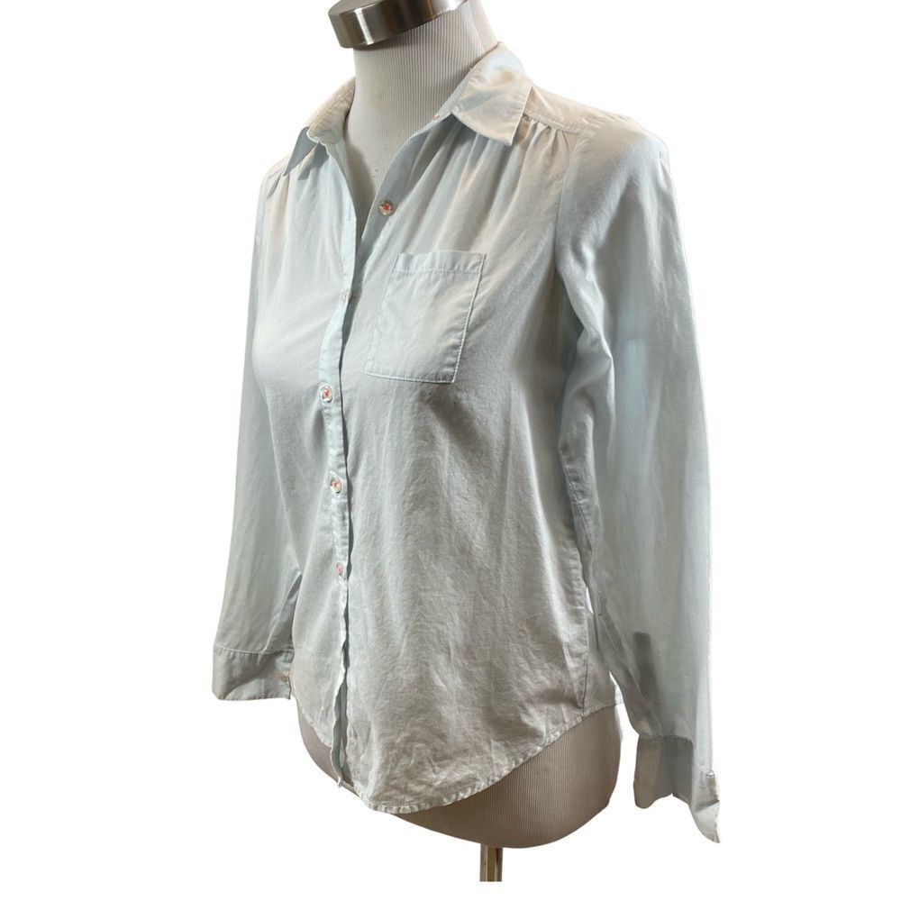 Maison Jules Pale Blue Button Down‎ Top Size XS